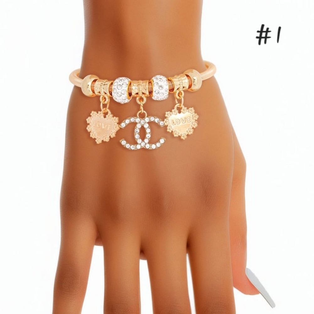 NWT C Heart Charm Bracelets